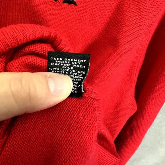 Verve ami pullover sweater womens XL red penguin‎ sequin cozy cabincore holiday - Picture 7 of 8